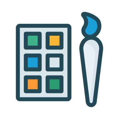 Makyaj paleti ve beyaz arka plan üzerinde izole fırça