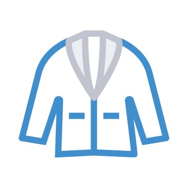 Beyaz arka plan üzerinde izole basit anahat mavi ve gri smokin