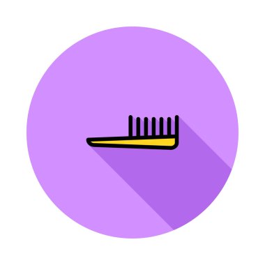 Menekşe daire beyaz arka plan üzerinde izole sarı saç tarağı