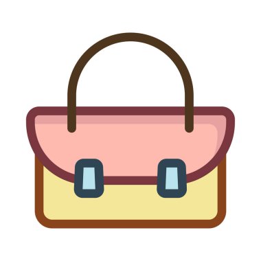 Beyaz arka plan üzerinde izole pembe ve sarı çanta