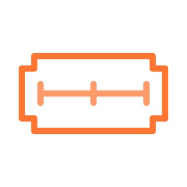 Beyaz arka plan üzerinde izole basit anahat turuncu ustura