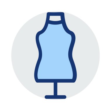 Beyaz arka plan üzerinde izole mavi ve gri renklerde manken