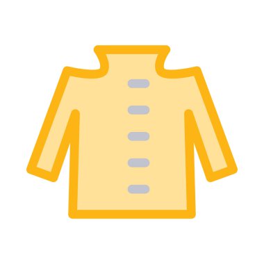 Beyaz arka plan üzerinde izole basit sarı ve gri kısa ceket