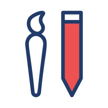 Basit makyaj fırça ve beyaz arka plan üzerinde izole kalem