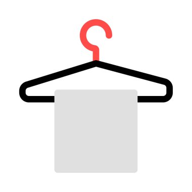 Gri, siyah ve kırmızı askı beyaz arka plan üzerinde izole havlu ile