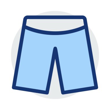 Beyaz arka plan üzerinde izole mavi ve gri renklerde şort