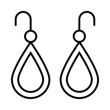 Beyaz arka plan üzerinde izole anahat küpe