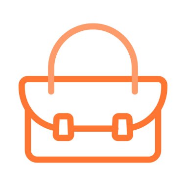 Beyaz arka plan üzerinde izole basit anahat turuncu el çantası