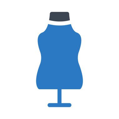 Düz stil beyaz arka plan üzerinde izole mavi manken