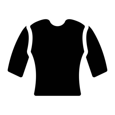 Beyaz arka plan üzerinde izole siyah glif gömlek