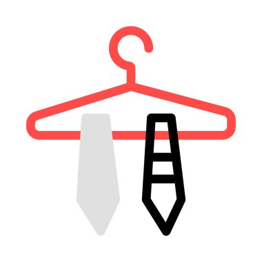 Gri, siyah ve kırmızı askı ve beyaz arka plan üzerinde izole bağları