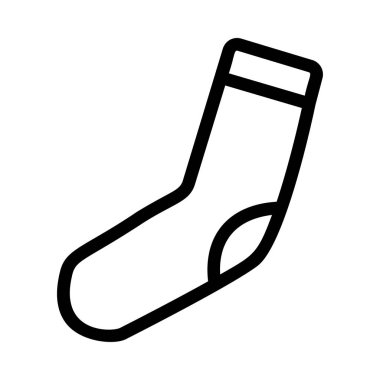 Beyaz arka plan üzerinde izole siyah anahat çorap