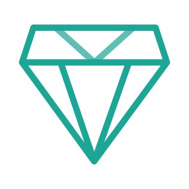 Beyaz arka plan üzerinde izole basit anahat yeşil elmas