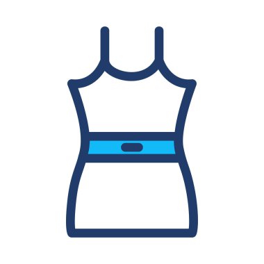 Basit beyaz ve mavi ince beyaz arka plan üzerinde izole bant ile elbise