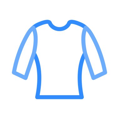 Beyaz arka plan üzerinde izole basit anahat mavi bluz