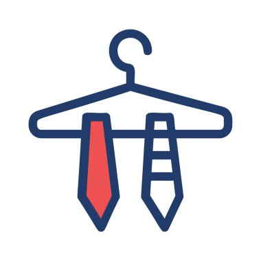 Beyaz arka plan üzerinde izole beyaz ve kırmızı bağları ile basit askı