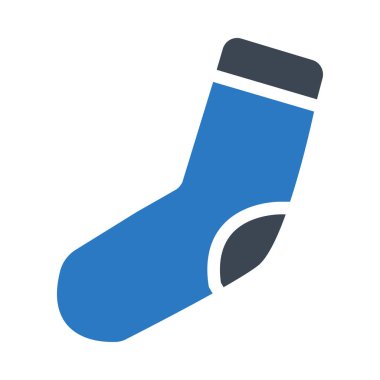 Düz stil beyaz arka plan üzerinde izole mavi çorap