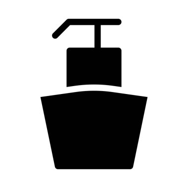 Beyaz arka plan üzerinde izole siyah glif vücut losyonu