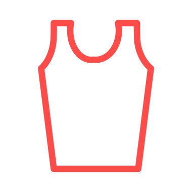 Beyaz arka plan üzerinde izole kırmızı anahat üst