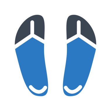Düz stil beyaz arka plan üzerinde izole mavi flip flop