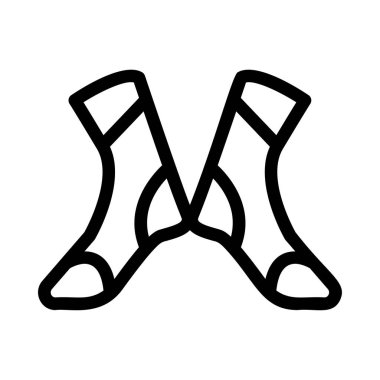 İzole üzerinde beyaz arka plan basit anahat siyah çift çorap