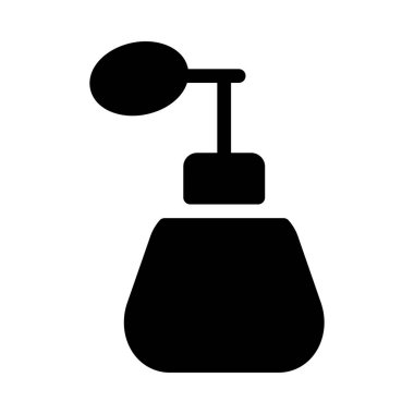 Beyaz arka plan üzerinde izole siyah glif vintage parfüm