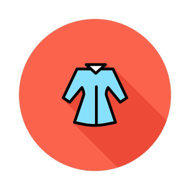 Beyaz arka plan üzerinde izole kırmızı daire içinde mavi ceket