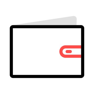 Beyaz arka plan üzerinde izole gri, siyah ve kırmızı cüzdan