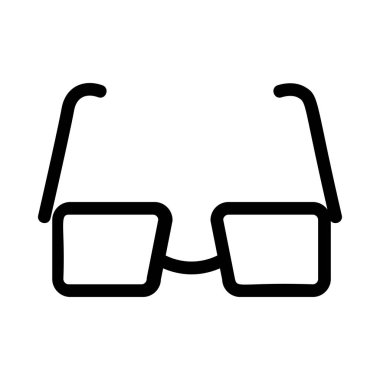 Beyaz arka plan üzerinde izole siyah anahat gözlük