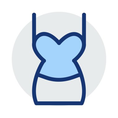 Beyaz arka plan üzerinde izole mavi ve gri renklerde ince elbise