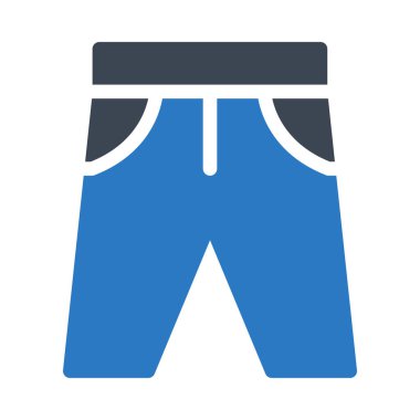 Düz stil beyaz arka plan üzerinde izole mavi ince şort