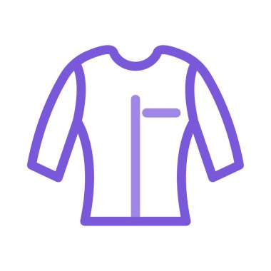 Beyaz arka plan üzerinde izole basit anahat mor bluz