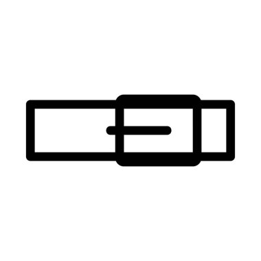 Beyaz arka plan üzerinde izole siyah anahat kemer