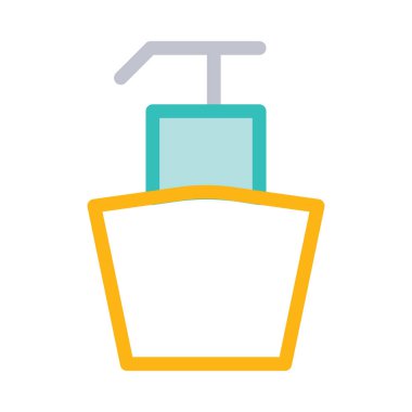 Beyaz arka plan üzerinde izole basit sarı, yeşil ve gri vücut losyonu