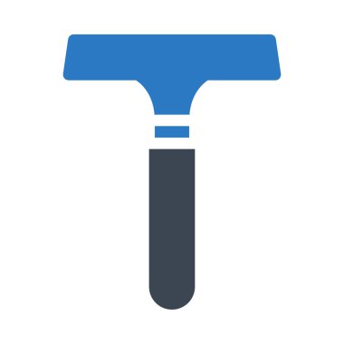 Düz tarzında beyaz arka plan üzerinde izole mavi tıraş makinesi