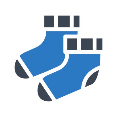 Düz stil beyaz arka plan üzerinde izole mavi sıcak çorap