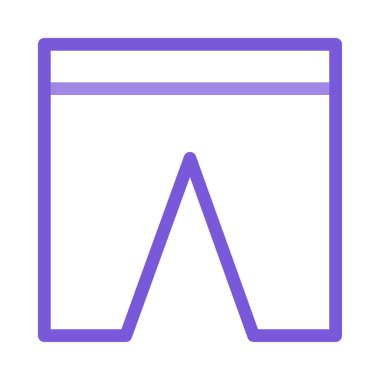 Beyaz arka plan üzerinde izole basit anahat büyük boy mor pantolon