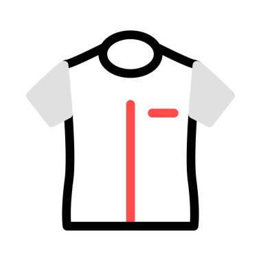 Gri, siyah ve kırmızı gömlek beyaz arka plan üzerinde izole