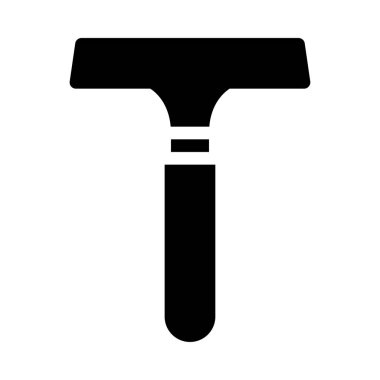 Beyaz arka plan üzerinde izole siyah glif tıraş makinesi