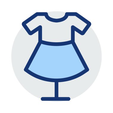 Beyaz arka plan üzerinde izole mavi ve gri renklerde stand elbise