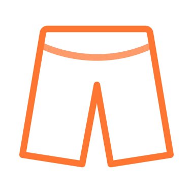 İzole üzerinde beyaz arka plan basit anahat turuncu şort