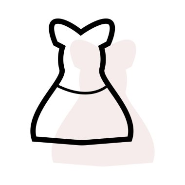 Bej gölge ile beyaz arka plan üzerinde elbise