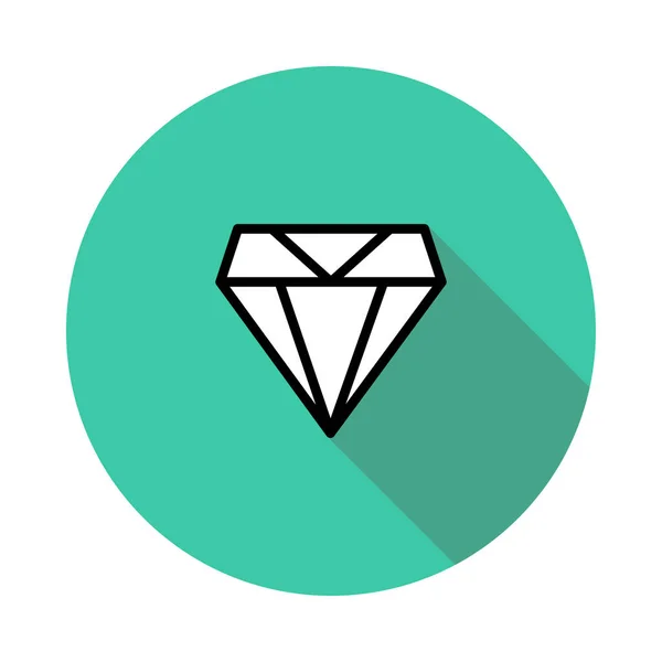 Diamante Branco Círculo Verde Isolado Sobre Fundo Branco — Vetor de Stock