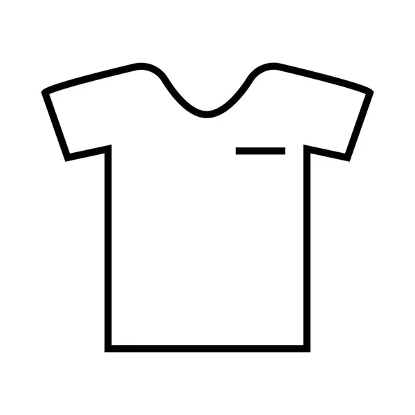 Umriss Shirt Isoliert Auf Weißem Hintergrund — Stockvektor