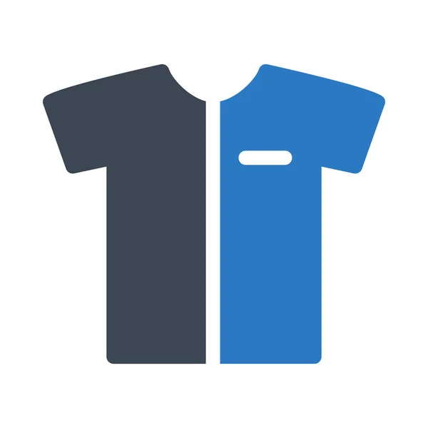Blå Shirt Platt Stil Isolerad Vit Bakgrund — Stock vektor
