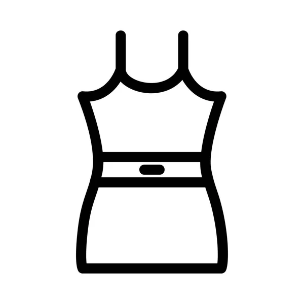 黑色轮廓薄裙带隔离在白色背景 — 图库矢量图片