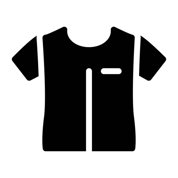 Svart Glyph Dekorerad Shirt Isolerad Vit Bakgrund — Stock vektor