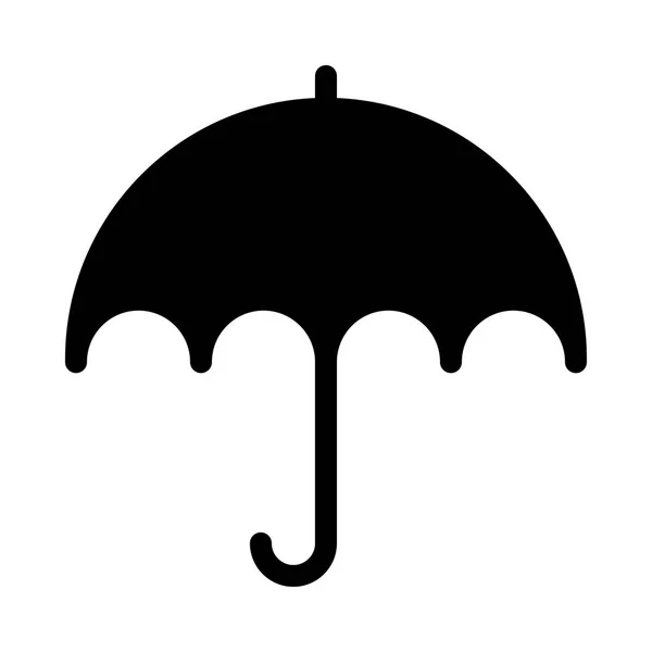Черный Знак Зонт Изолирован Белом Фоне — стоковый вектор