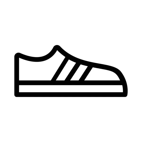 Μαύρο Περίγραμμα Αθλητικό Παπούτσι Που Απομονώνονται Λευκό Φόντο — Διανυσματικό Αρχείο