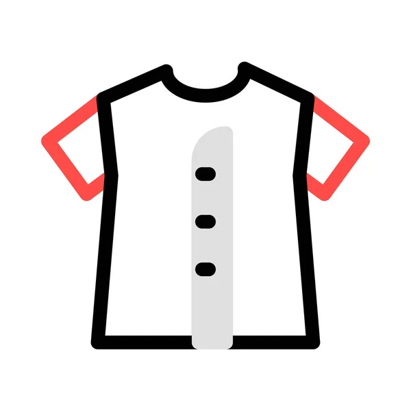 Grijze Zwarte Rode Ingerichte Shirt Geïsoleerd Witte Achtergrond — Stockvector